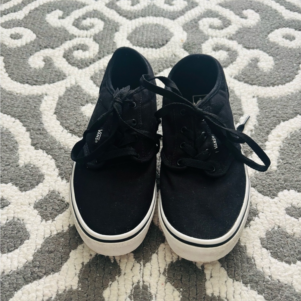 Vans Kids Black Low-Top Canvas Sneakers